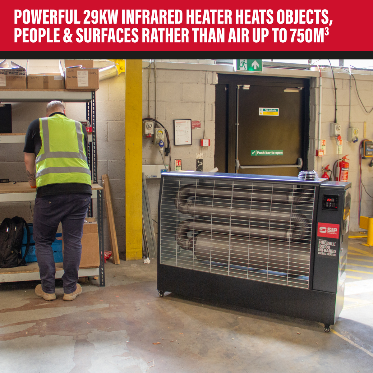 SIP FIREBALL® IDX100 29kW Industrial Infrared Diesel Heater